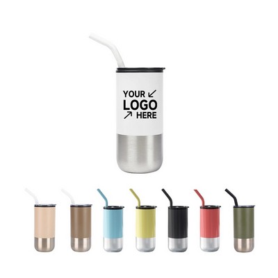 16oz Double-Wall Tumbler With Silicone Tipped Straw